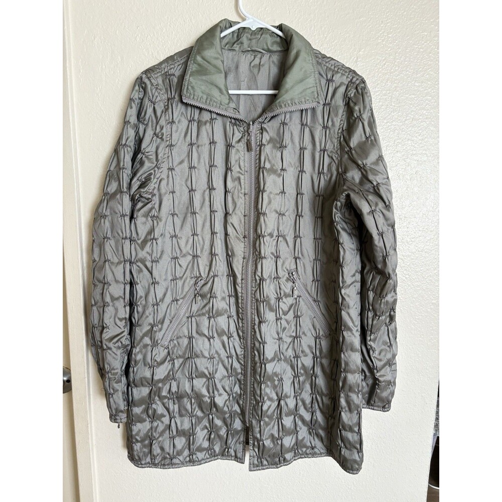 MYCRA PAC Women’s Quilted Jacket Gray Full Zip Puff Coat reversible Size S/M